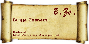 Bunya Zsanett névjegykártya